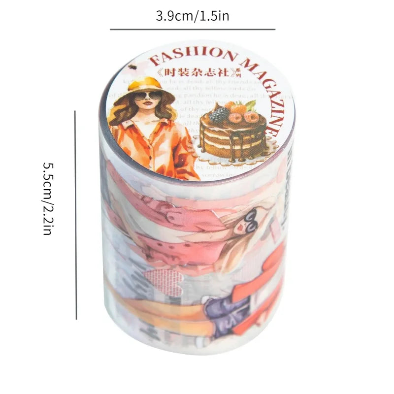 6 style 200CM/ Roll PET splicing tape European and American figure Material handbook ornamental stickers