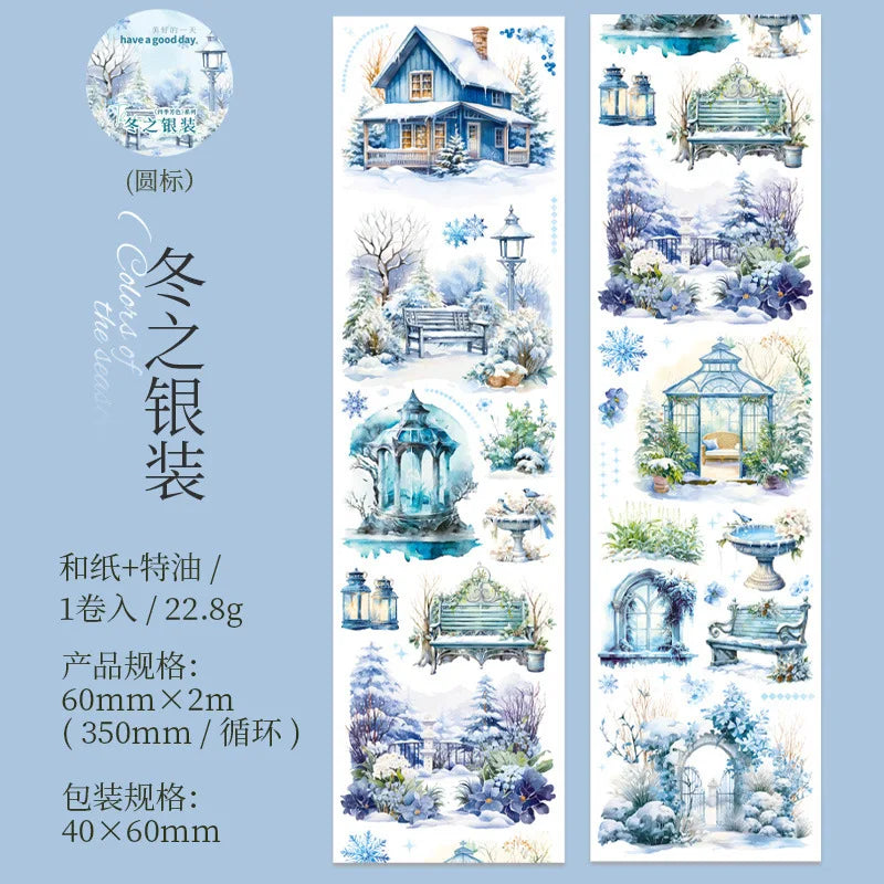 1 Roll Four Seasons Scenery Tape Beautiful  Cartoon House