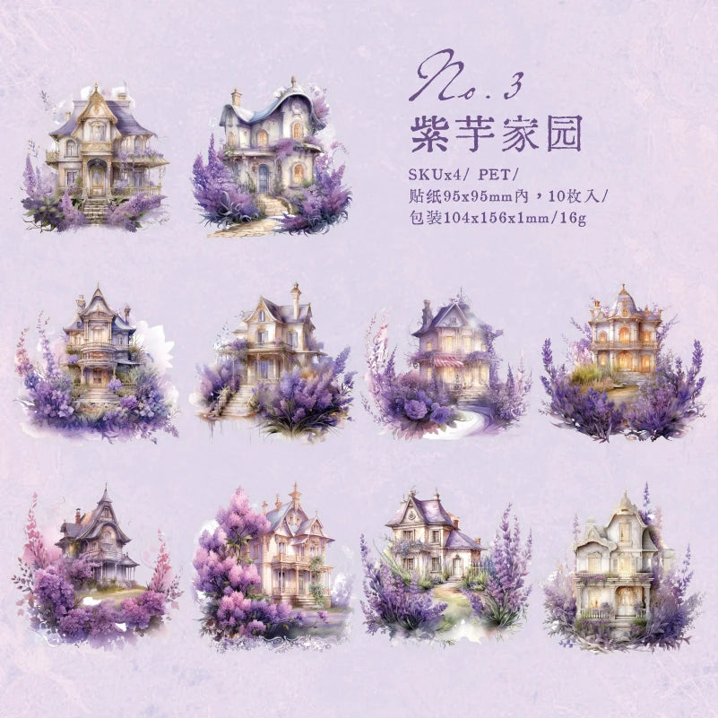 10 pcs/pack Dream house series Stickers Transparent PET Scrapbooking Materials DIY Junk Journal Aesthetics Sticker Stationary