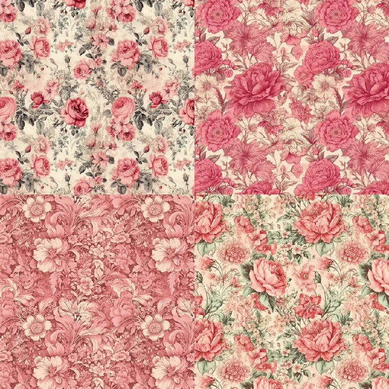 12 / sheets 6"X6" Pink Style Floral Scrapbook paper Scrapbooking patterned paper pack DIY craft Background paper