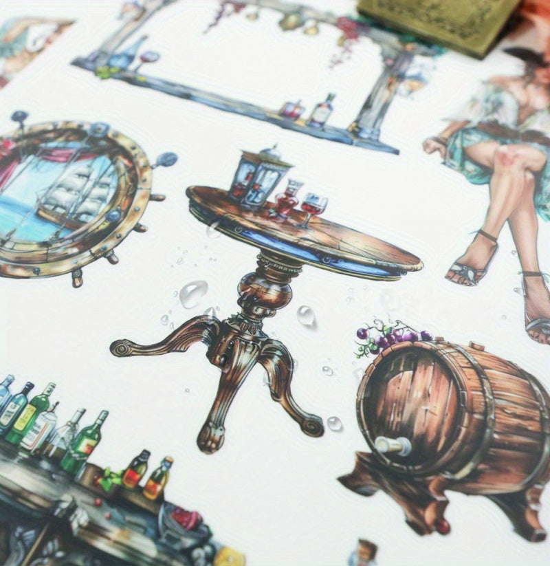 A5 Christmas themed sticker book PET material, pre-cut model, retro style, diary decoration, substrate