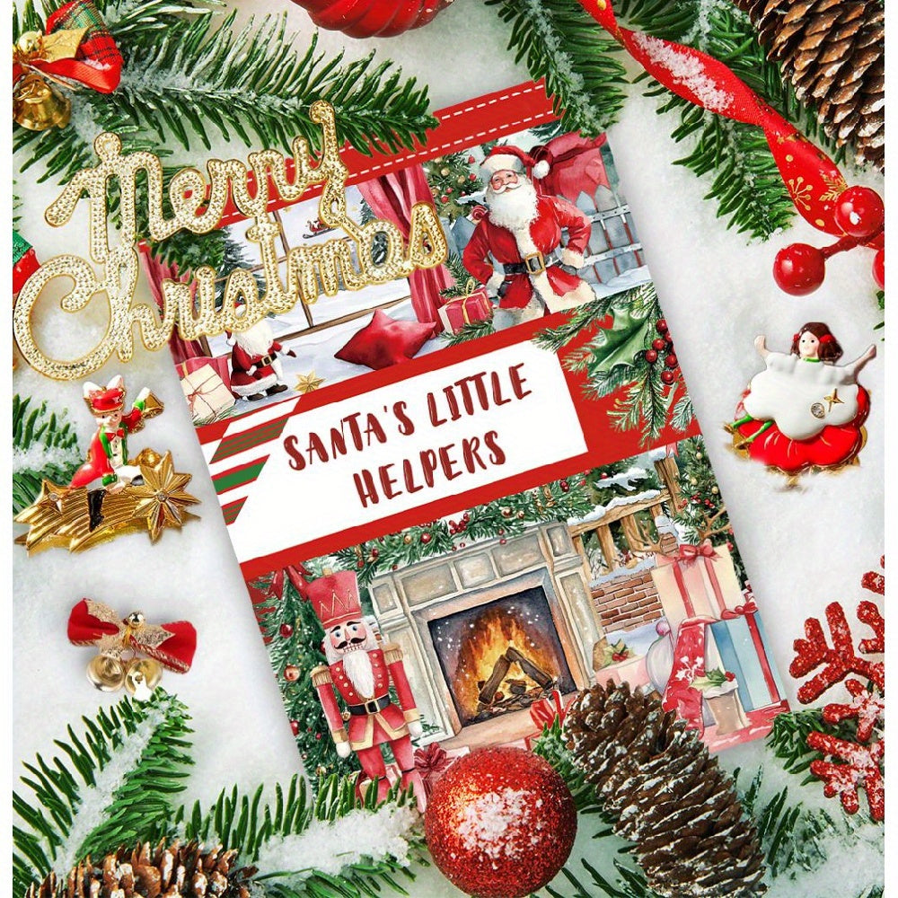 A5 Christmas themed sticker book PET material, pre-cut model, retro style, diary decoration, substrate