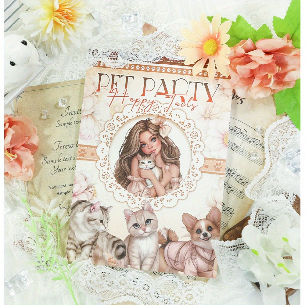 A5 Christmas themed sticker book PET material, pre-cut model, retro style, diary decoration, substrate