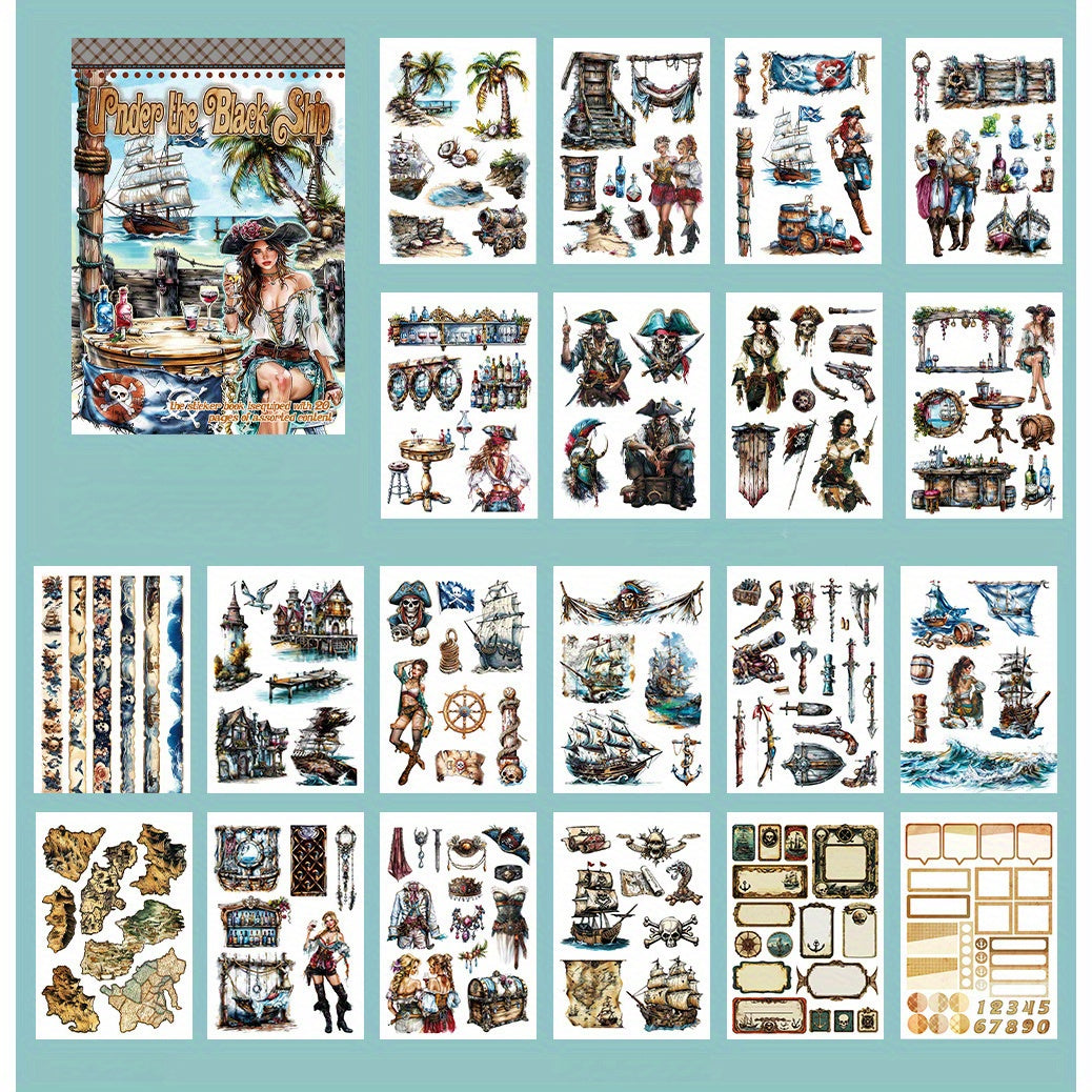 A5 Christmas themed sticker book PET material, pre-cut model, retro style, diary decoration, substrate