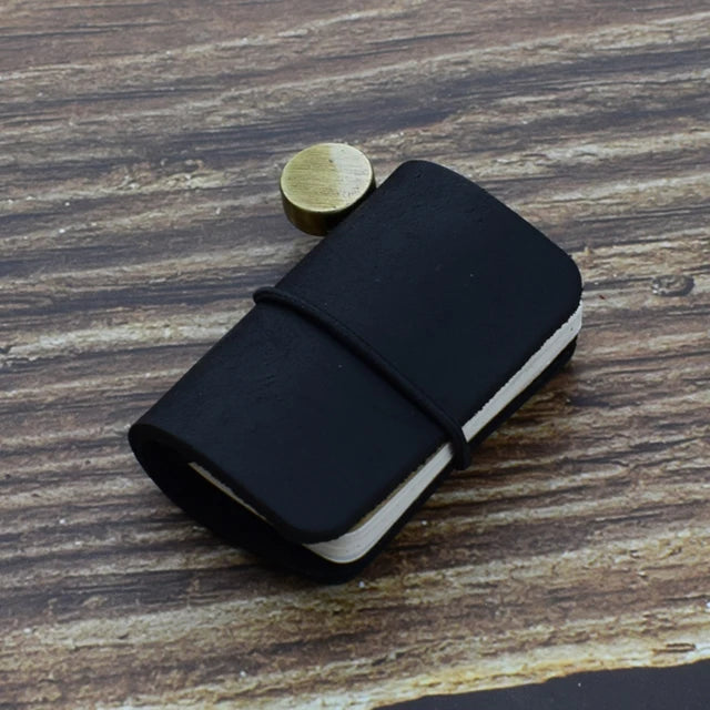 1pc Tiny Leather Notebook Pocketbook Sketchbook Mini Vintage Retro Cute Kawaii Portable Daily Planner Organizer Travel Supplies