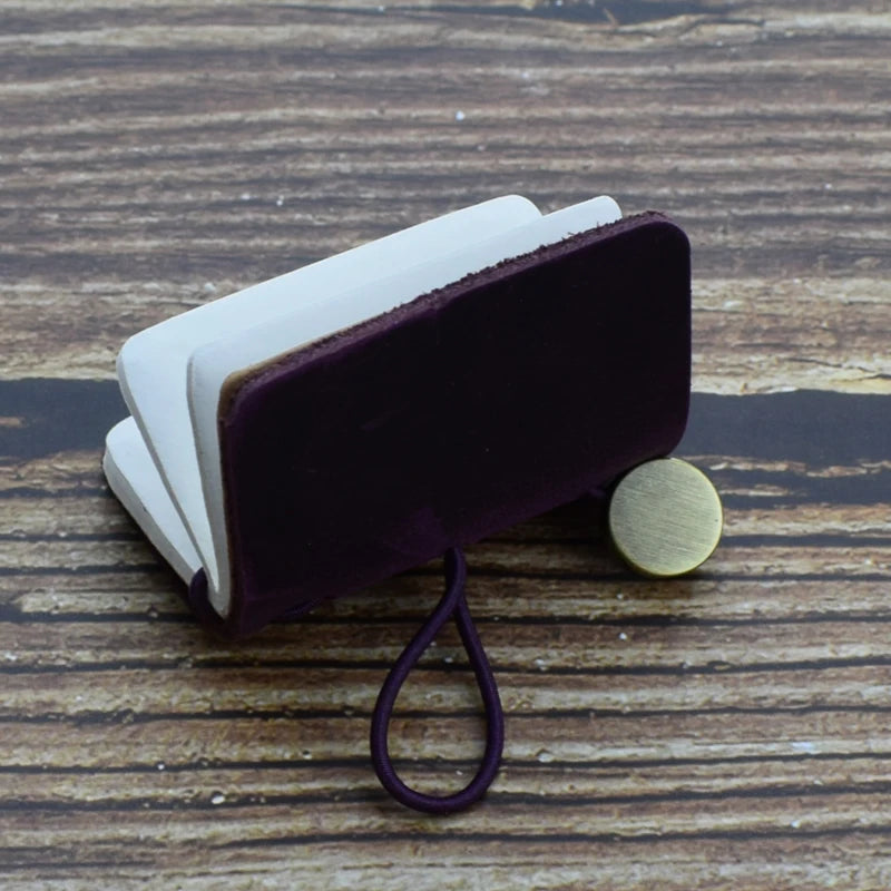 1pc Tiny Leather Notebook Pocketbook Sketchbook Mini Vintage Retro Cute Kawaii Portable Daily Planner Organizer Travel Supplies