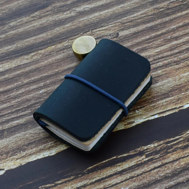 1pc Tiny Leather Notebook Pocketbook Sketchbook Mini Vintage Retro Cute Kawaii Portable Daily Planner Organizer Travel Supplies