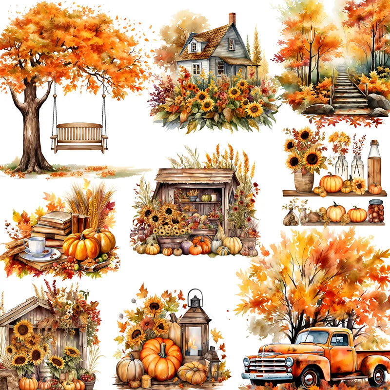 20Pcs/Pack Autumn Sticker DIY Craft Scrapbooking Album Junk Journal Decorative Stickers