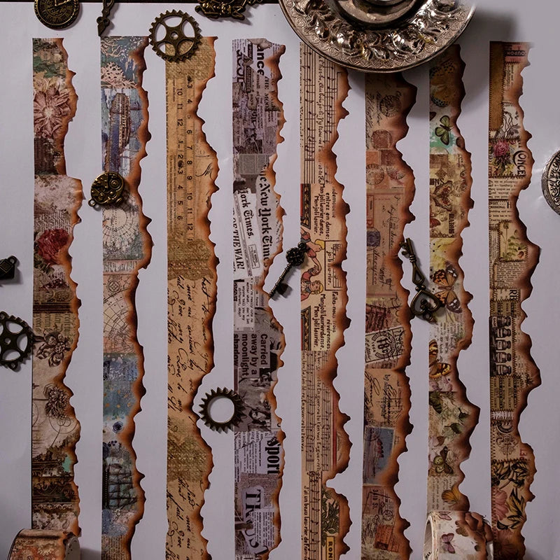 25mm*3m Vintage Washi Stickers Junk Journal Masking Tape DIY Scrapbooking Supplies Planner Photo Album Deco Tapes