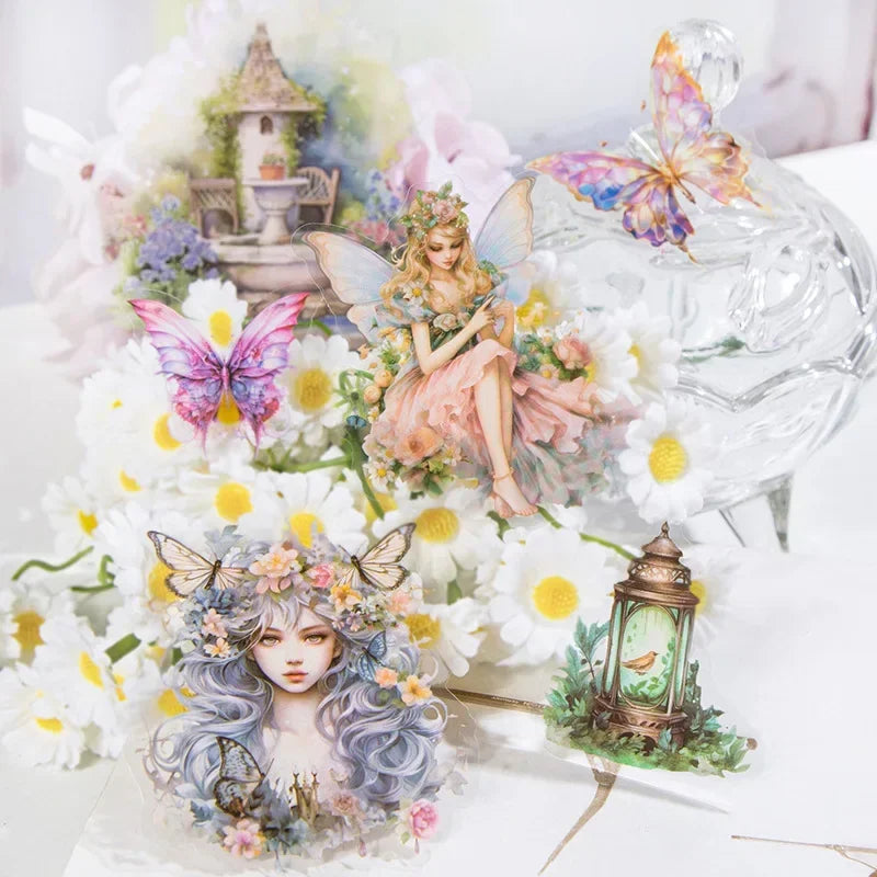 30 pcs/pack Fairy goddess Sticker Adhesive DIY Creativity Decorative Junk Journal Sticker for handmade Scrapbooking Material