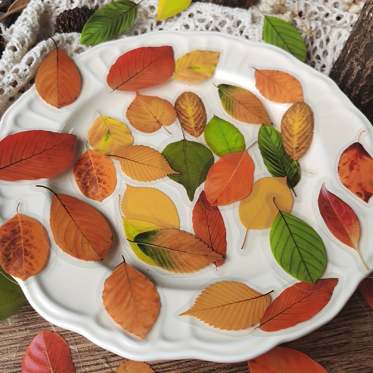 40 pcs/pack Vintage Plant Leaf Stickers Maple Leaf Decorative stickers DIY Scrapbook Album Craft Diary Deco Label stickers