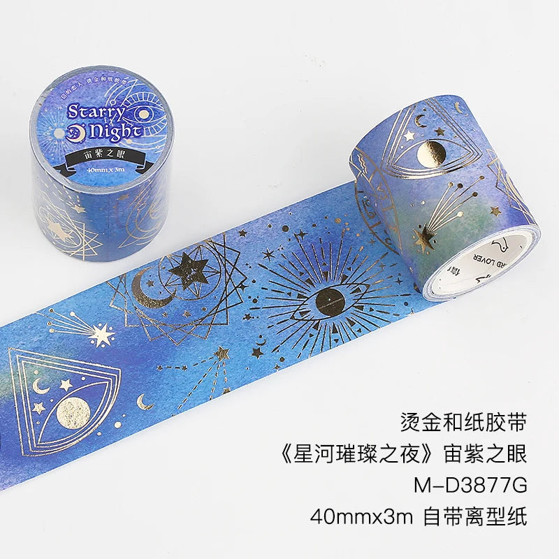 4CM*3M Shine stars Laser Masking Washi Tape Cute Decorative Adhesive Tape Diy Scrapbooking Material Sticker Label