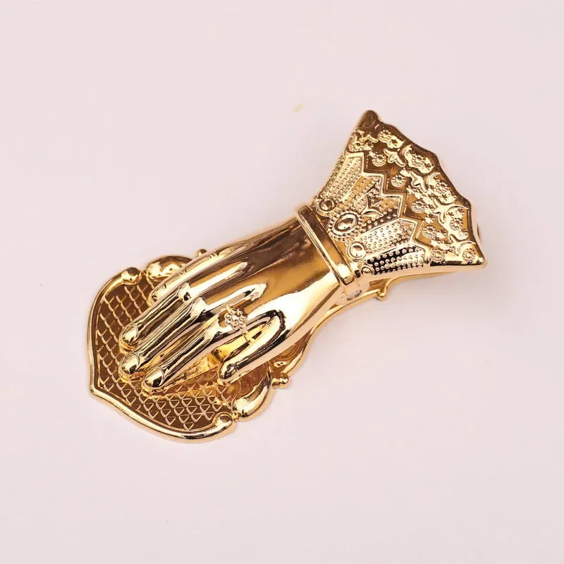 Gold Color Vintage Notebook Clip Hand Shaped Book Clip Metal Gilded Hand Sleeve Book Decoration Storage Clip