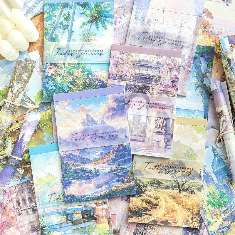 30 pcs Vintage material paper Decorative Diary Album Scrapbooking material Background paper junk journal supplies
