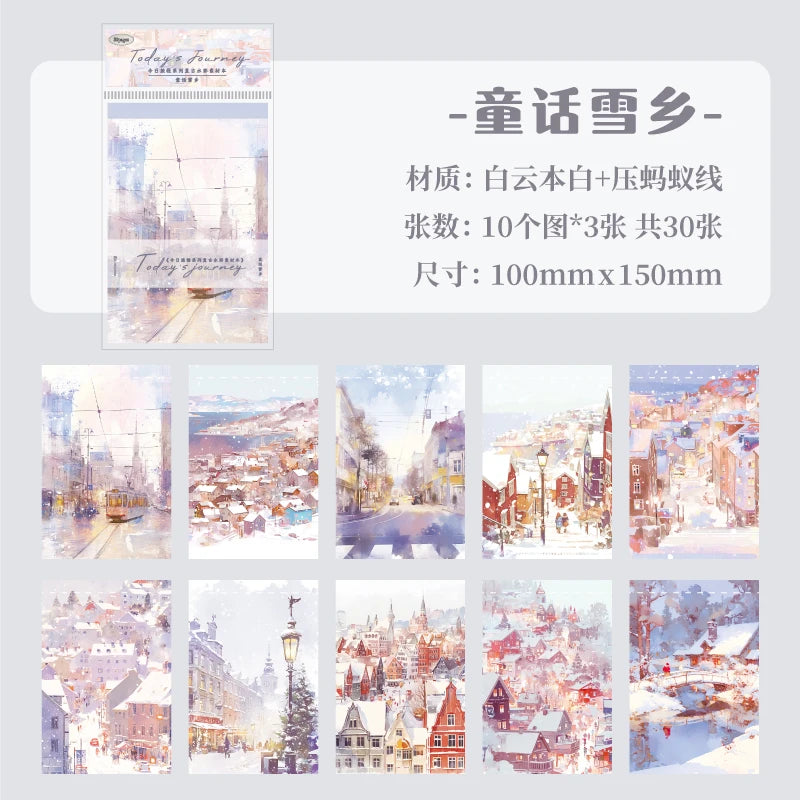 30 pcs Vintage material paper Decorative Diary Album Scrapbooking material Background paper junk journal supplies
