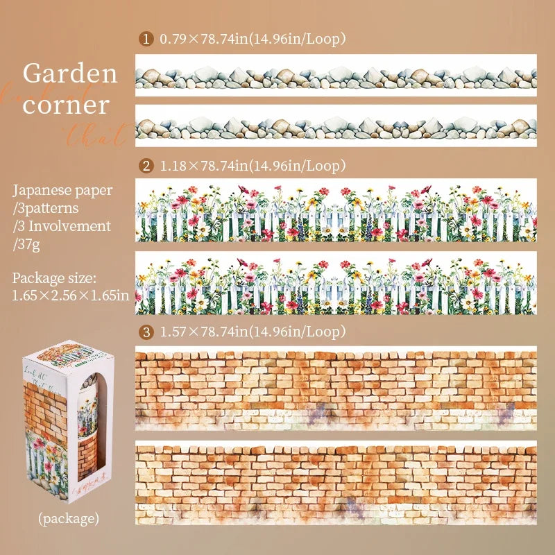 20mm/30mm/40mm*200cm Look At That View Series Vintage Landscaping Material Collage Washi Tape Creative Journal Stationery