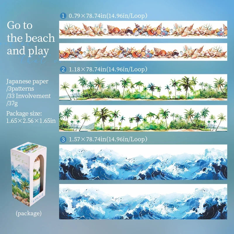 20mm/30mm/40mm*200cm Look At That View Series Vintage Landscaping Material Collage Washi Tape Creative Journal Stationery