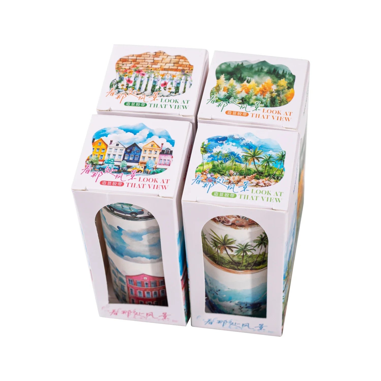 20mm/30mm/40mm*200cm Look At That View Series Vintage Landscaping Material Collage Washi Tape Creative Journal Stationery
