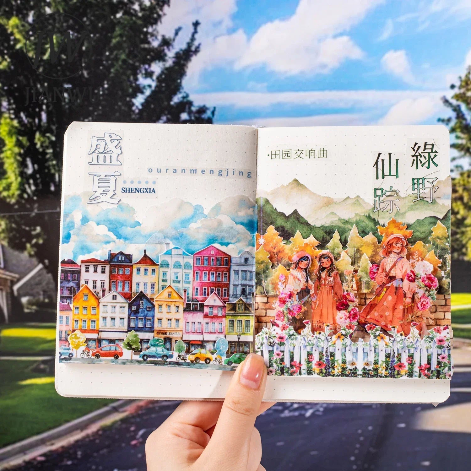 20mm/30mm/40mm*200cm Look At That View Series Vintage Landscaping Material Collage Washi Tape Creative Journal Stationery