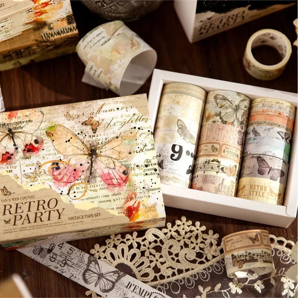 20Rolls Vintage Washi Paper Boxed Tapes
