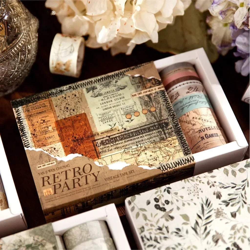 20Rolls Vintage Washi Paper Boxed Tapes