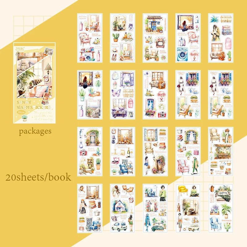 6Style 20Pcs/bag hazy memories series stickers for DIY phone case handbook photo frame album notebook decoration