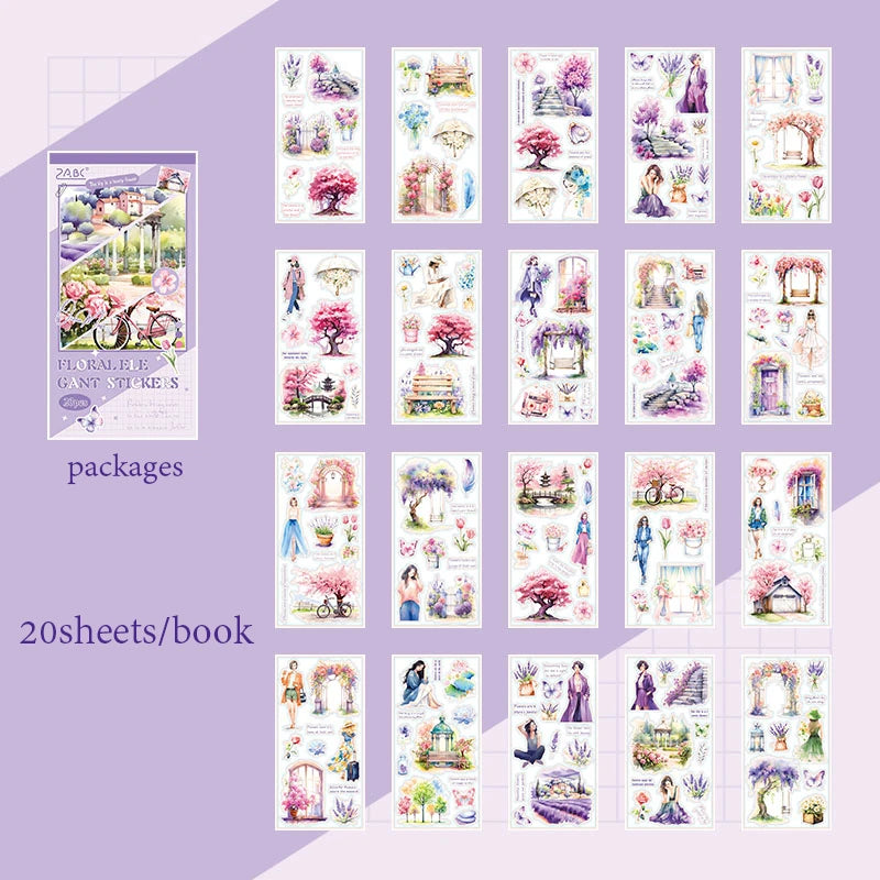 6Style 20Pcs/bag hazy memories series stickers for DIY phone case handbook photo frame album notebook decoration