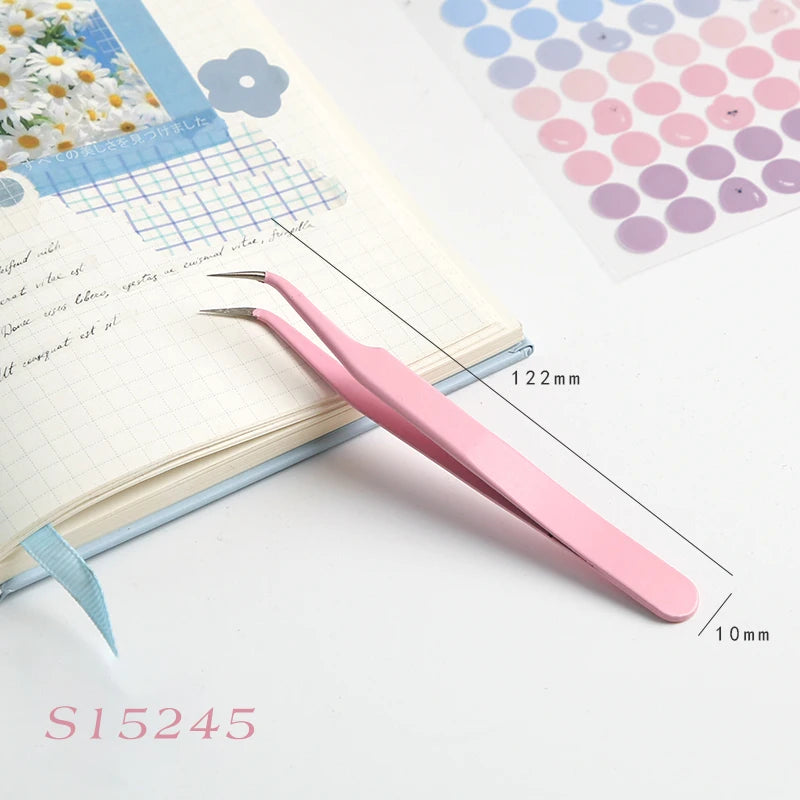 8 Styles Candy Color Multifunctional Tweezers Creative Small Fresh Stainless Steel High Elastic Hand Account Clip