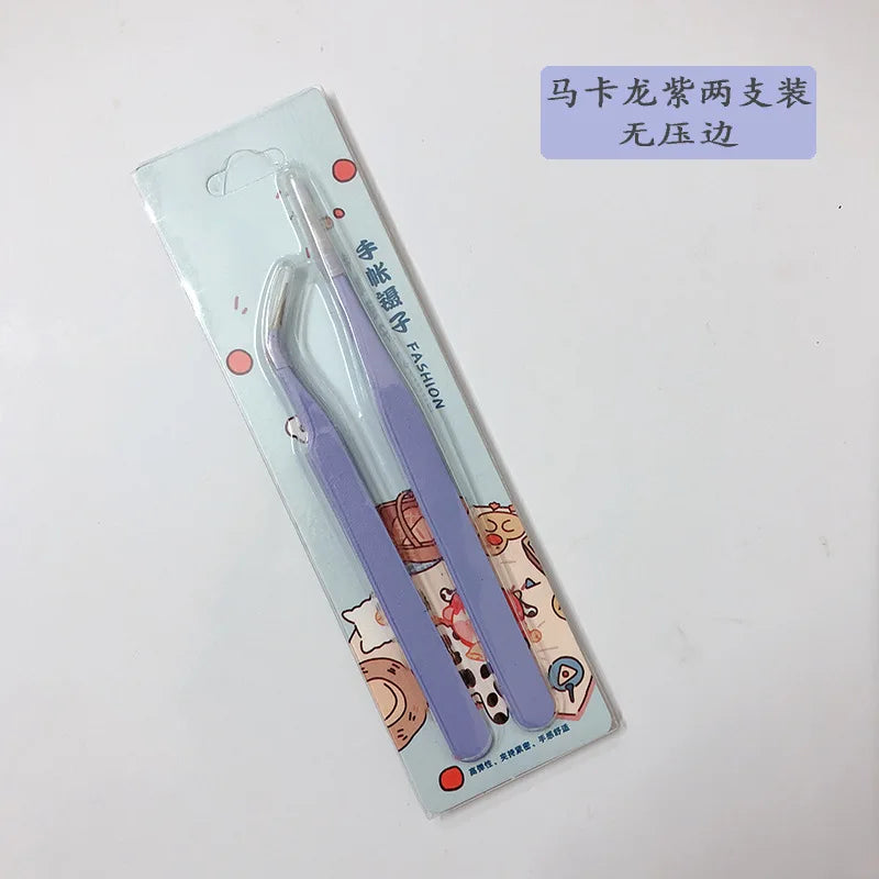 2PCS Tweezers Scrapbook Sticker Washi Tape Picking Multi-Tool Stationery DIY Junk Journal Album School Supplies